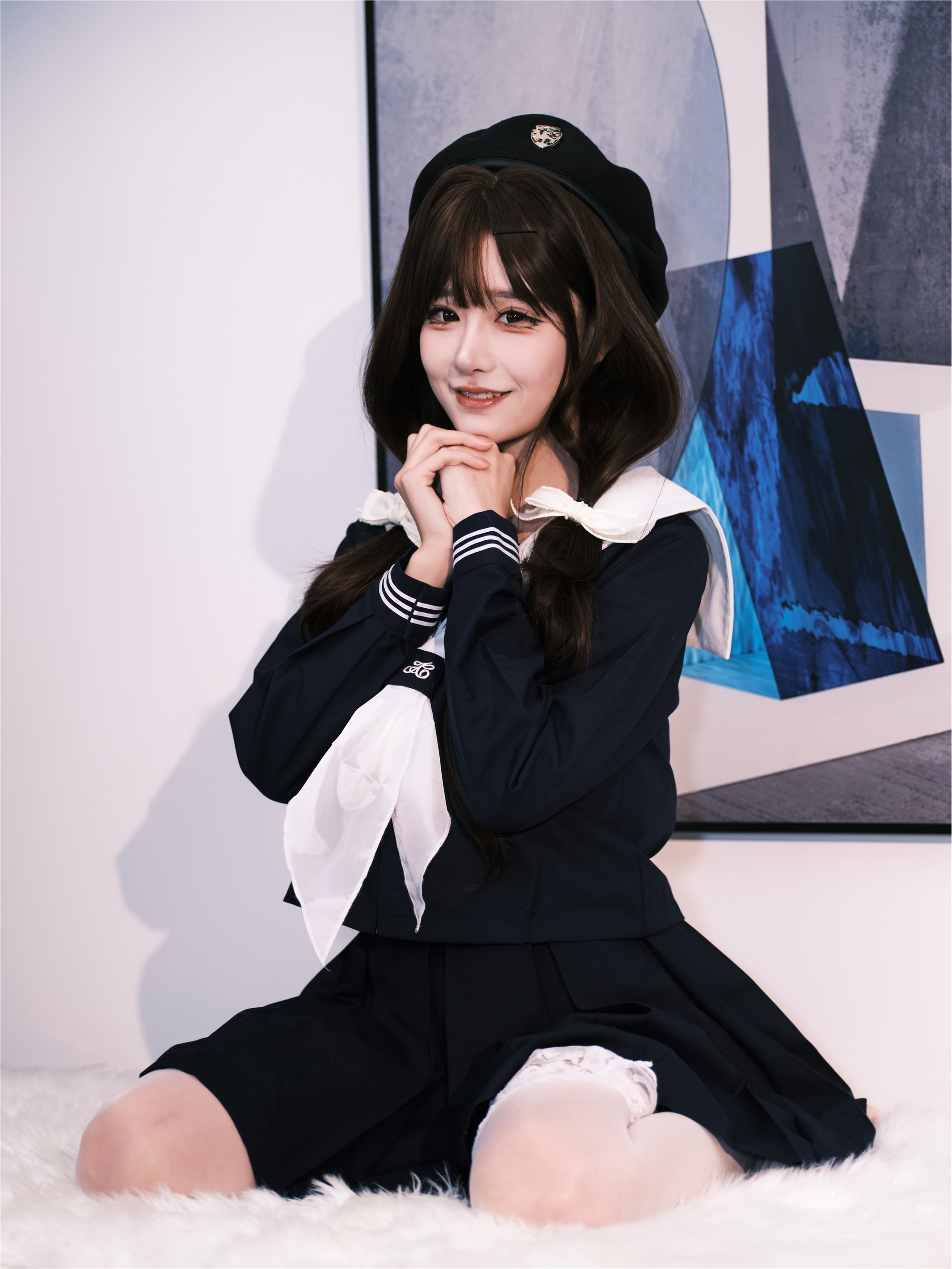 YITUYU艺图语 2025.02.02 女水手的假日 深蓝白丝版 孟程程